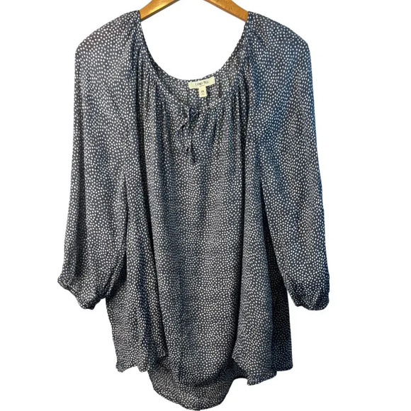 Como Blu Polka Dot 3/4 Sleeve Blouse‎ Size 2X - Picture 1 of 8